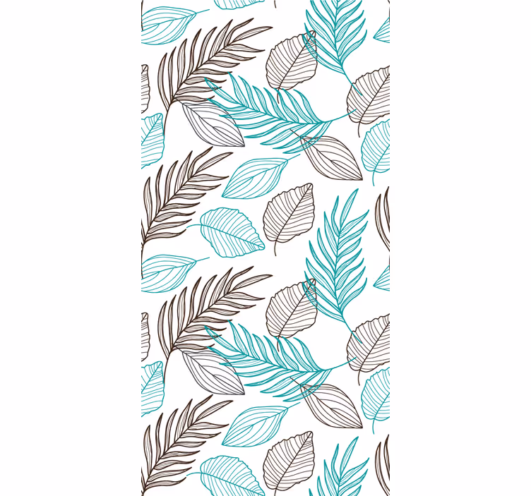 Illustrated Foliage Pattern leaf wallpaper - TenStickers