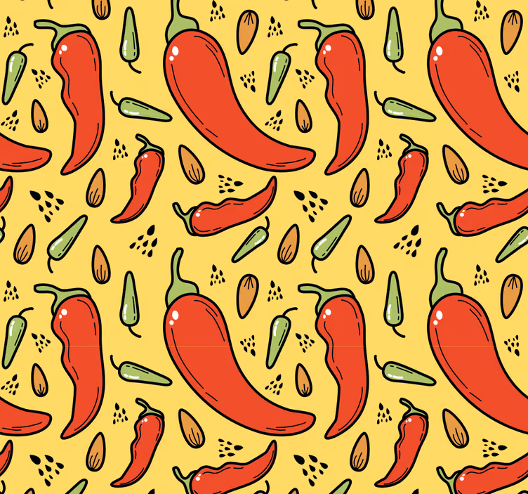 Spicy Chili Pattern nature wallpaper - TenStickers