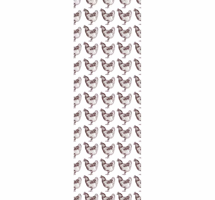 Original design hand drawn chicken wallpaper - TenStickers