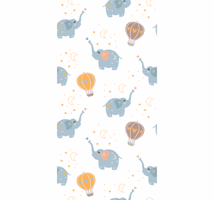 Elephant and balloons animal wallpaper - TenStickers
