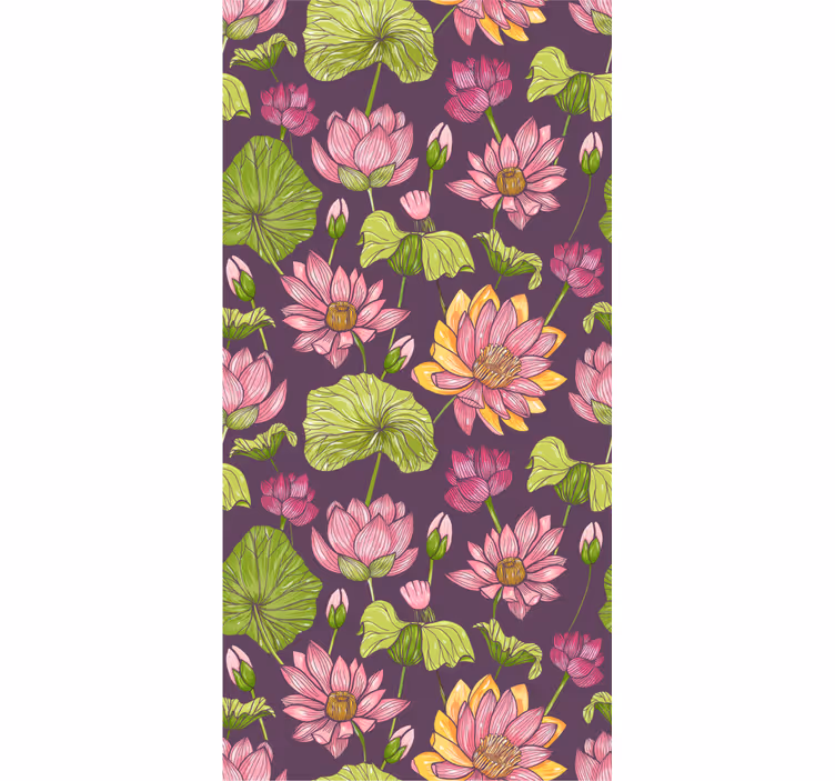 Botanical Bloom Pattern flower wallpaper - TenStickers