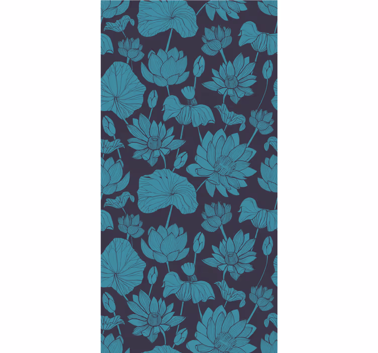 Botanical Lotus Pattern flower wallpaper - TenStickers