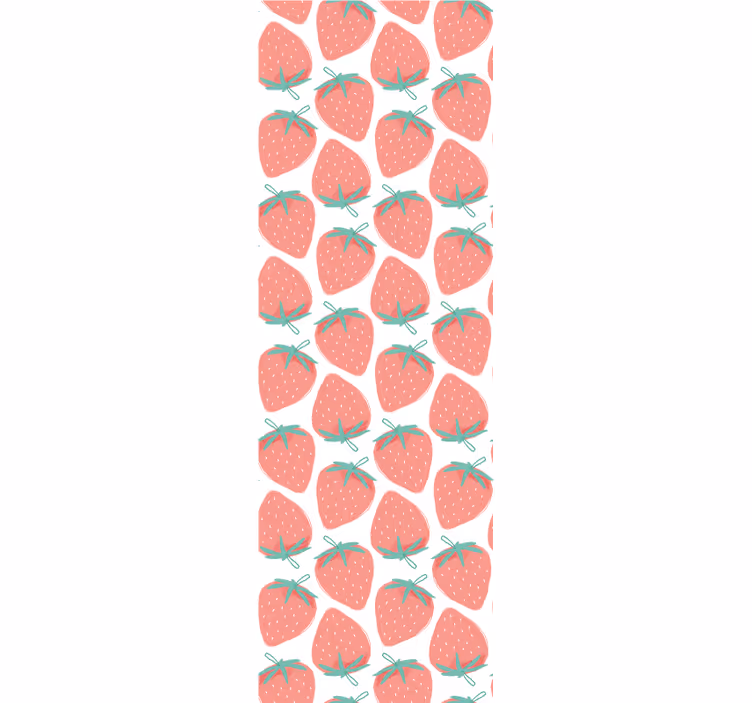 Seamless strawberry pastel Kitchen Wallpaper - TenStickers