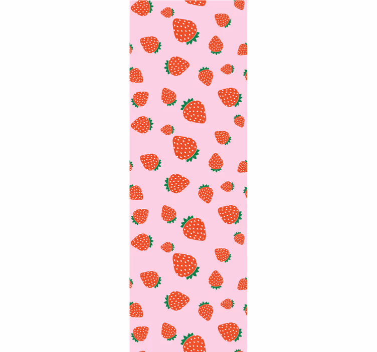 Sweet strawberry pattern kitchen wallpaper - TenStickers
