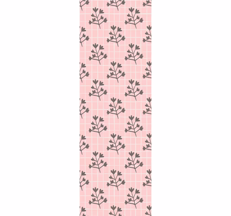 Botanical Grid Pattern leaf wallpaper - TenStickers