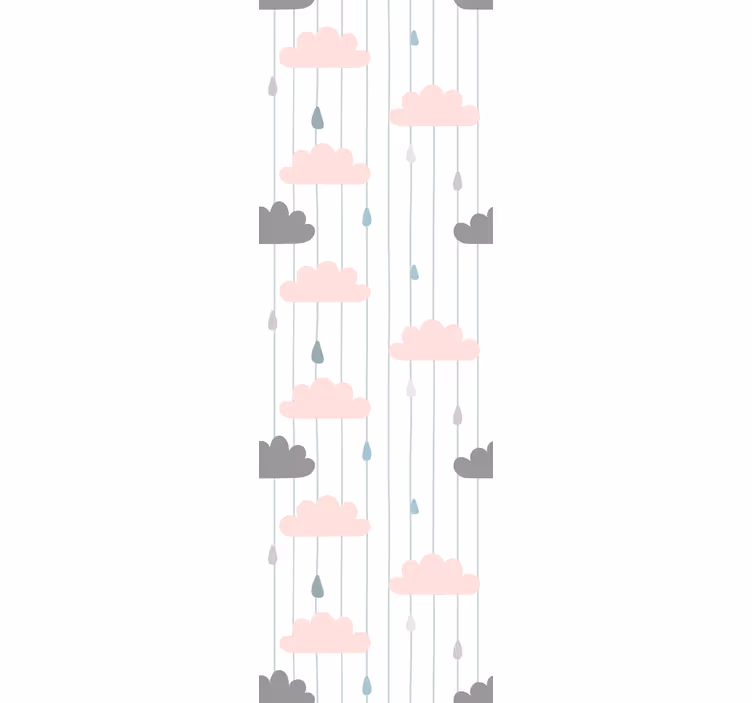 Cloudy Raindrops nursery wallpaper - TenStickers