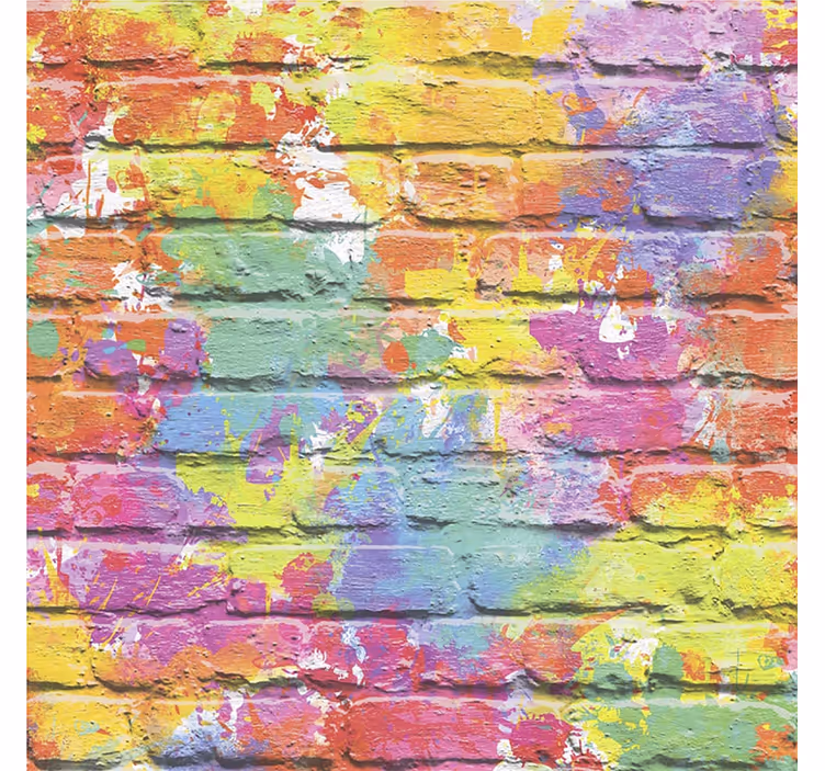 Paint Splash Brick Art Wallpaper - TenStickers