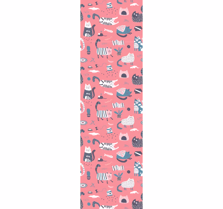 Playful Cats Illustration cat wallpaper - TenStickers