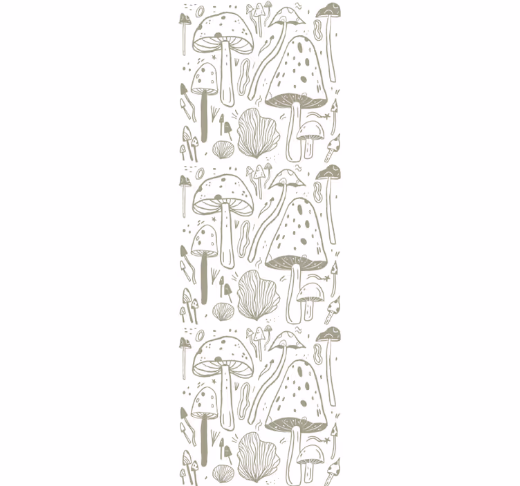 Master bedroom wallpaper mushroom illustrations - TenStickers