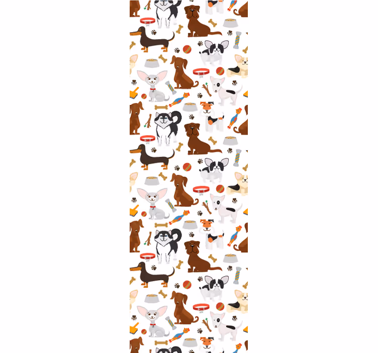 Cute mixed puppy dogs Bedroom Wallpaper - TenStickers