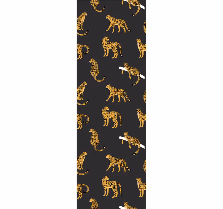 Leopards on dark background pattern Wallpaper - TenStickers