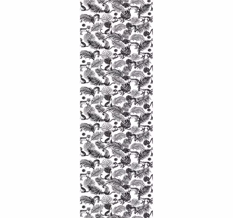 Black and White Pattern jungle wallpaper - TenStickers