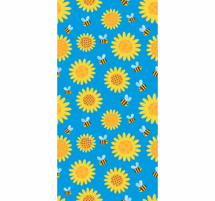 Sunny Floral Pattern flower wallpaper - TenStickers