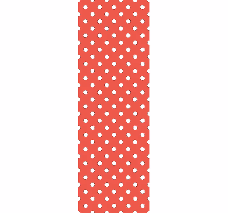 Red and white pattern polka dot wallpaper - TenStickers