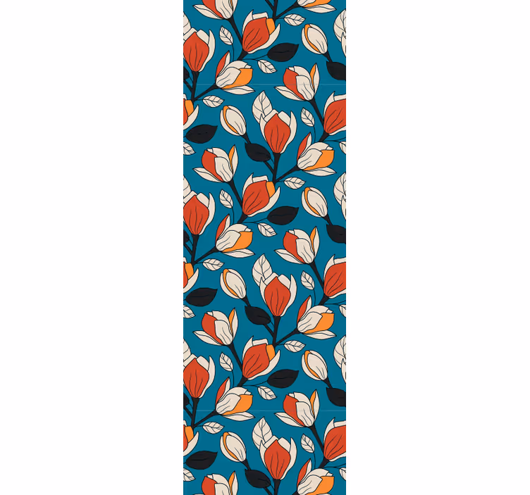 Summer floral motifs dining room wallpaper - TenStickers