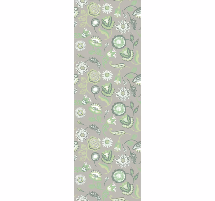 Botanical Greenery Style floral ornament wallpaper - TenStickers