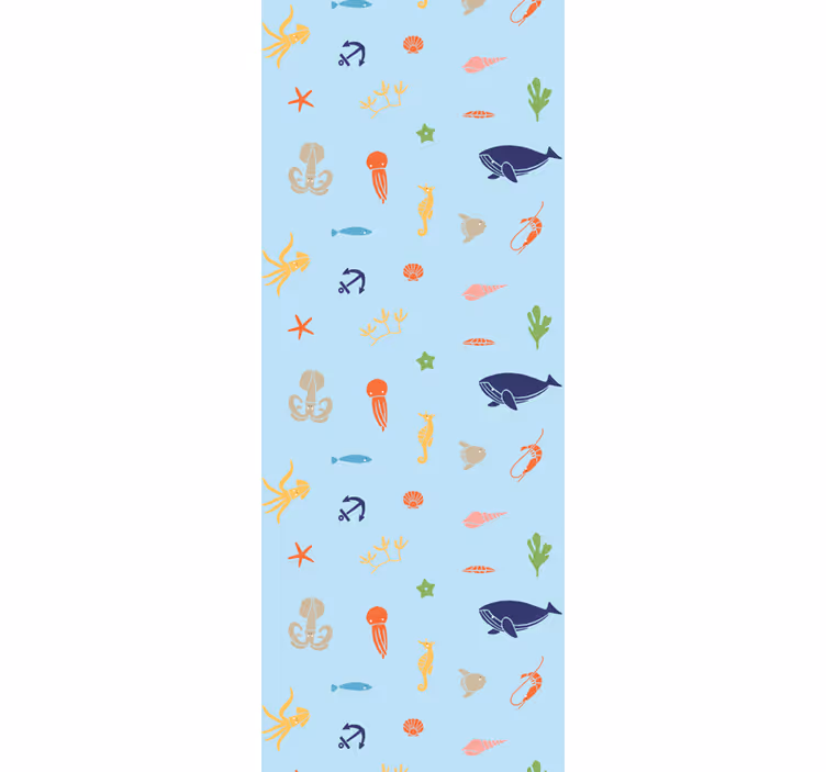 Ocean Fauna Pattern animal wallpaper - TenStickers