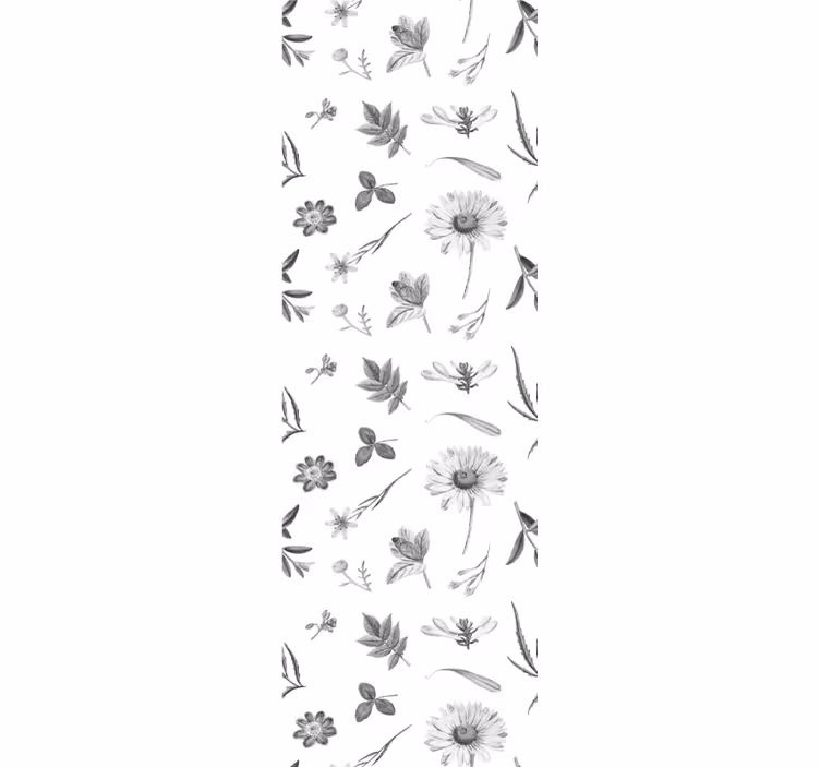 Floral Sketches flower wallpaper - TenStickers