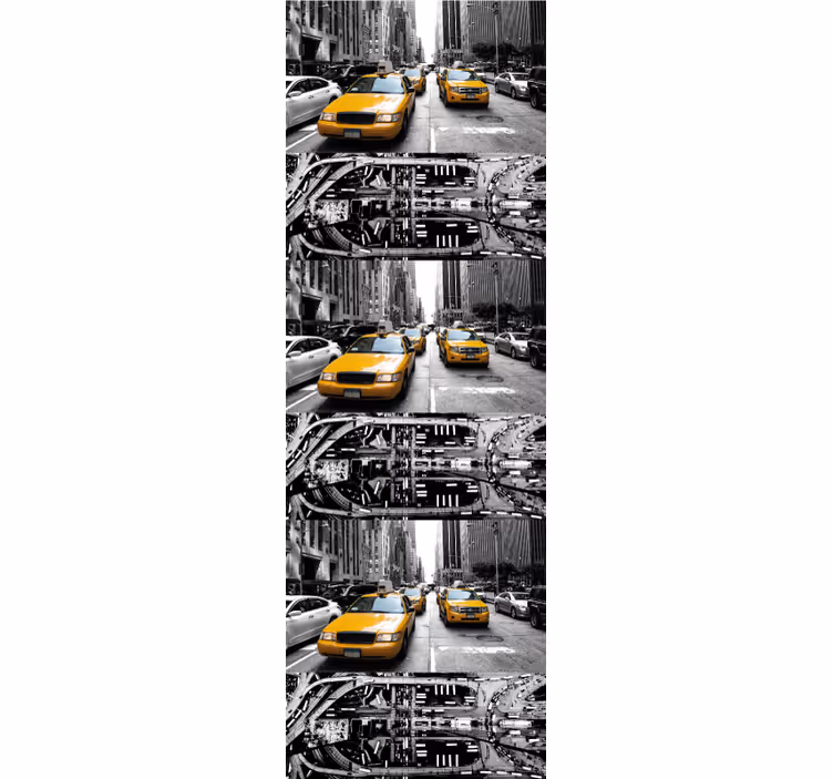 Yellow taxi NYC collage New York wallpaper - TenStickers