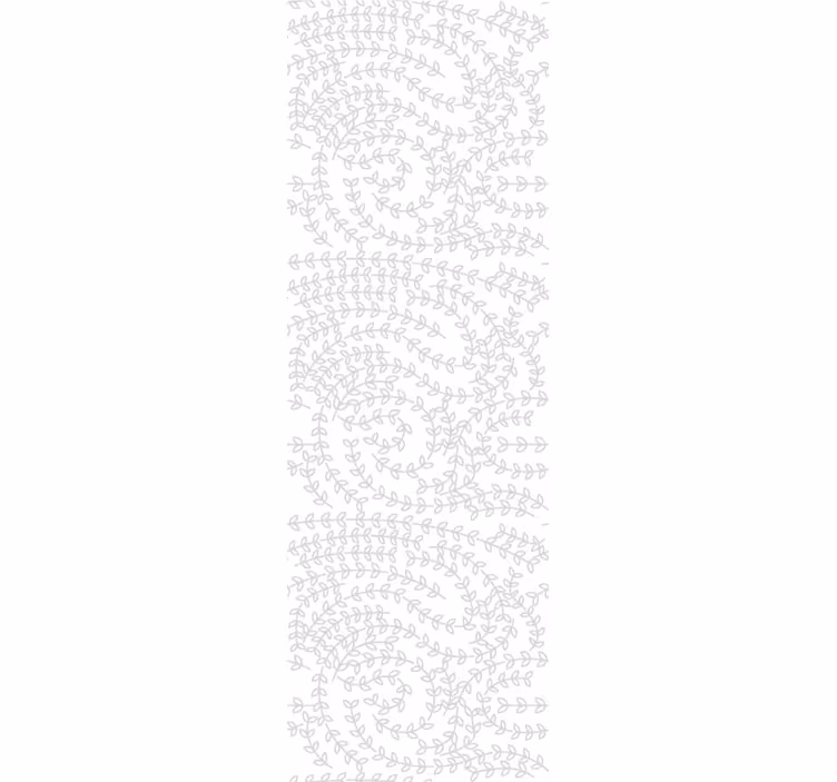 Grey leaves on white modern wallpaper - TenStickers