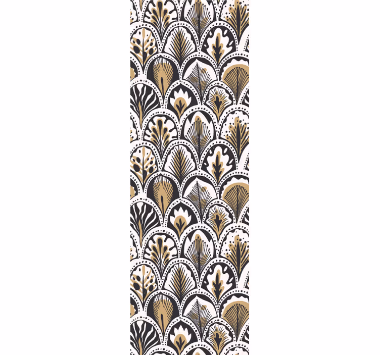 art deco fans pattern Ornamental wallpaper - TenStickers