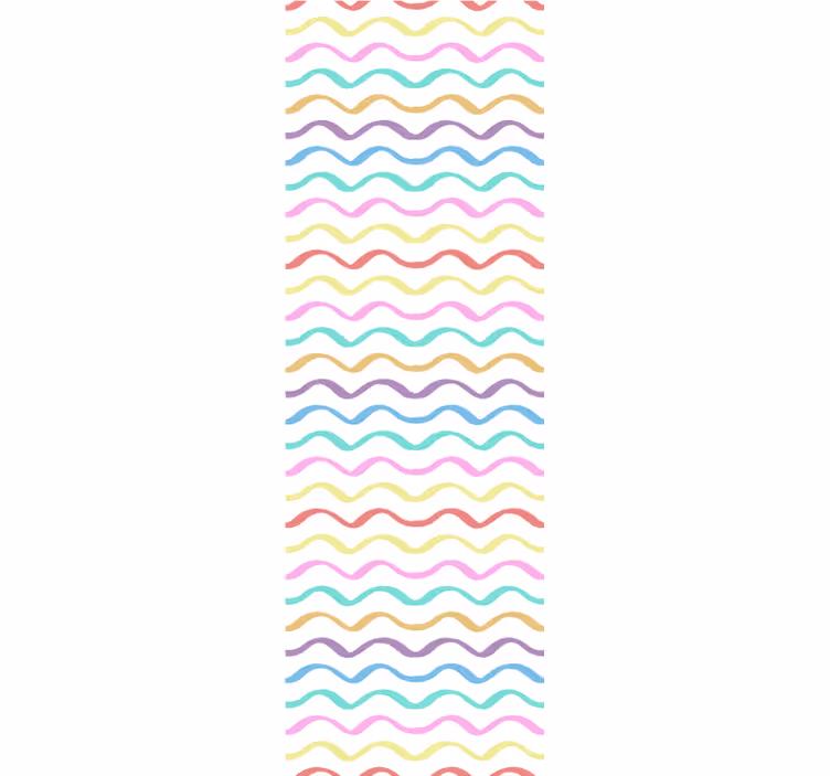 Colorful Wavy Lines geometric wallpaper - TenStickers