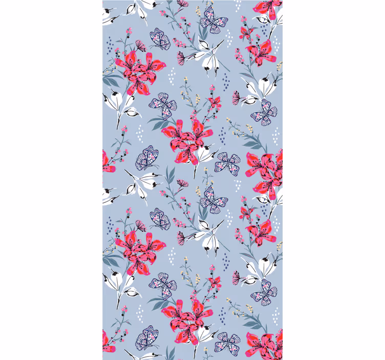 Floral Butterfly Design flower wallpaper - TenStickers