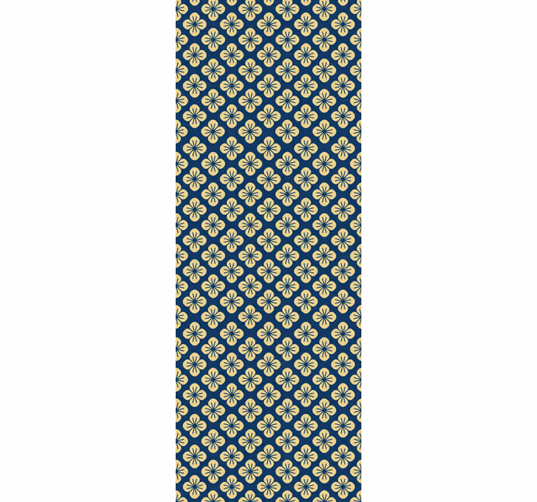 Blue and yellow flower Living Room Wallpaper - TenStickers