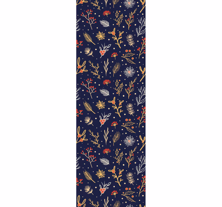 Festive Botanical Motif christmas wallpaper - TenStickers