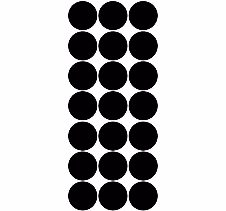 Chic black circular pattern polka dot wallpaper - TenStickers