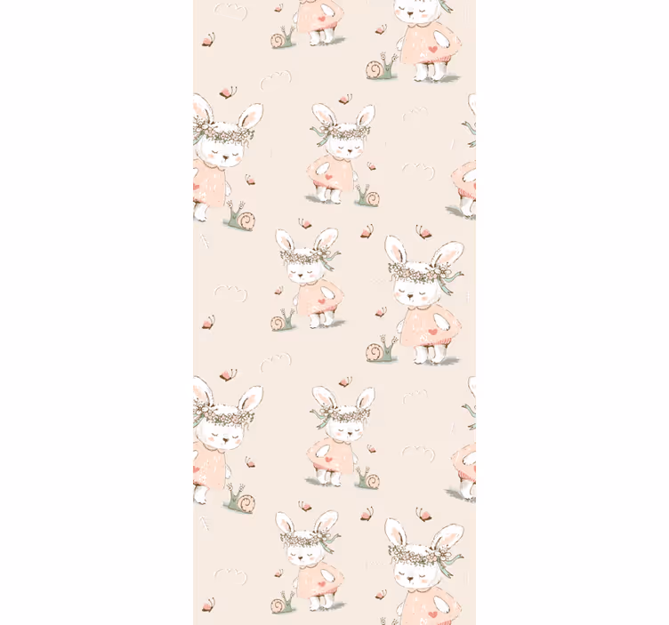 Mythical Rabbit Motif nursery wallpaper - TenStickers
