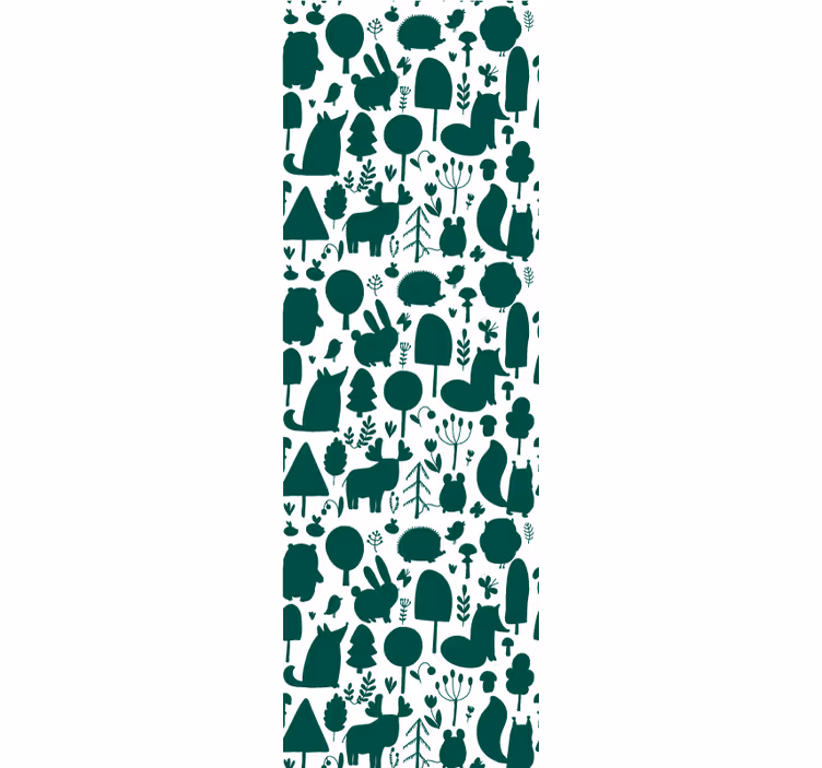 Forest Fauna Silhouettes nature wallpaper - TenStickers