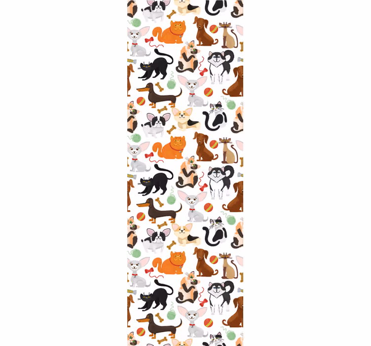 Playful Pet Illustration animal wallpaper - TenStickers