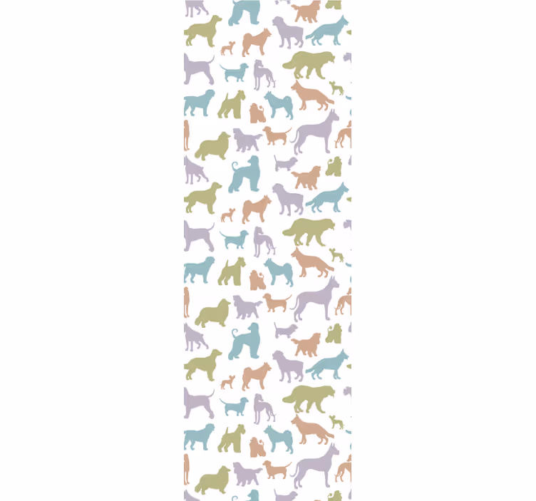 Colorful silhouettes dogs wallpaper - TenStickers