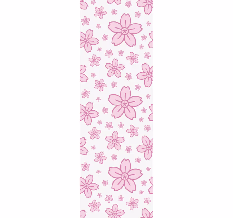 Pink floral pattern flower wallpaper - TenStickers