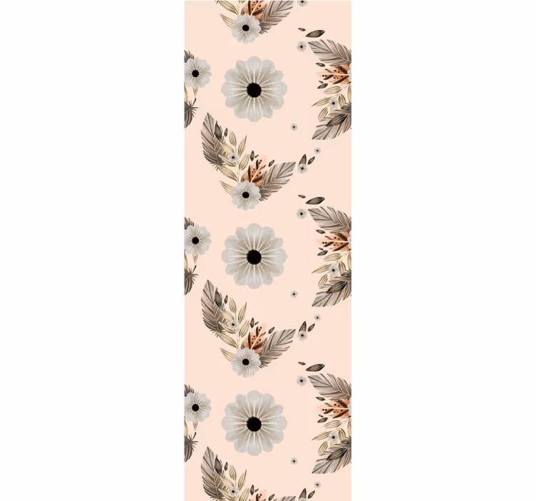 Floral and leaves composition flower wallpaper - TenStickers
