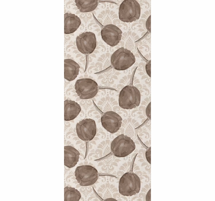 Elegant gray pattern flower wallpaper - TenStickers