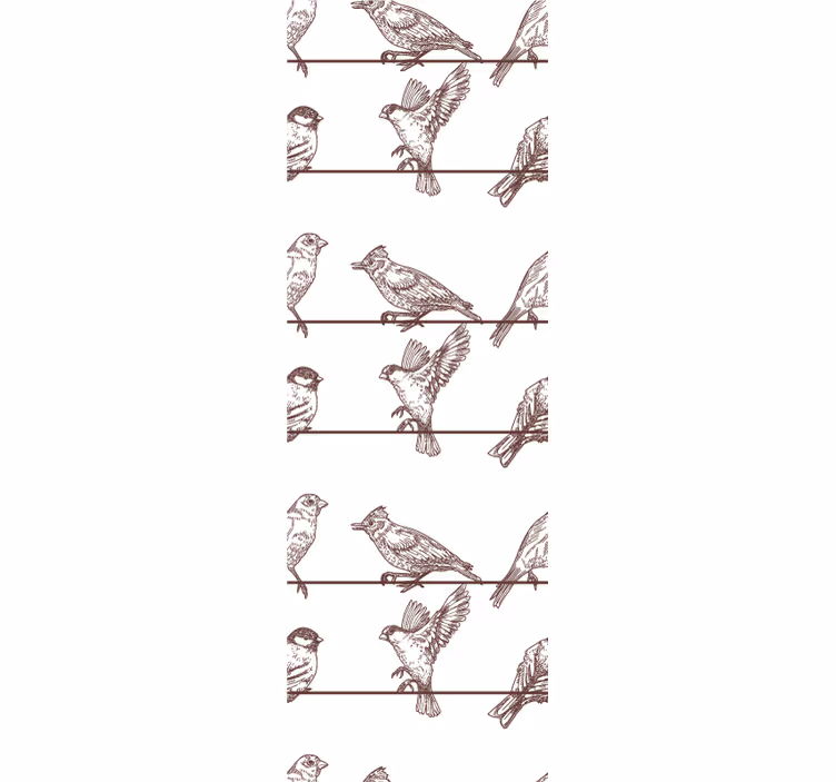Perching Bird Pattern birds wallpaper - TenStickers