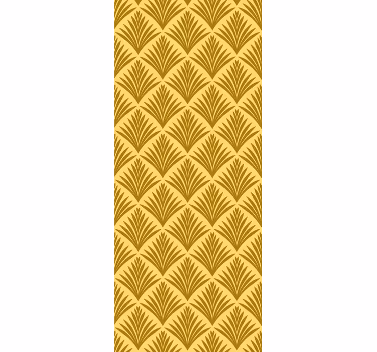 Fanned yellow pattern leaf wallpaper - TenStickers