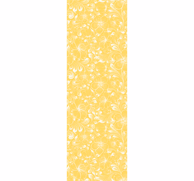 Lively yellow pattern flower wallpaper - TenStickers