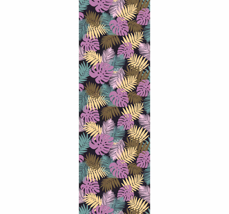 Colorful exotic foliage living room wallpaper - TenStickers