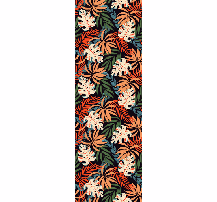 Tropical colored pattern leaf wallpaper - TenStickers