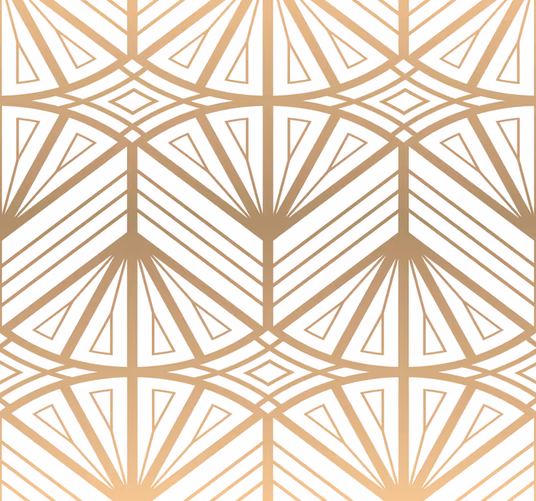 Golden geometric pattern modern wallpaper - TenStickers