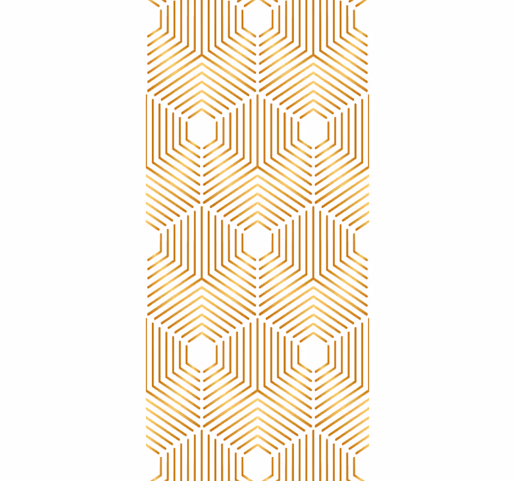 Golden hexagon pattern geometric wallpaper - TenStickers