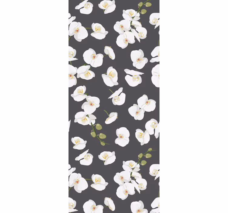 White orchids  flowery wallpaper - TenStickers