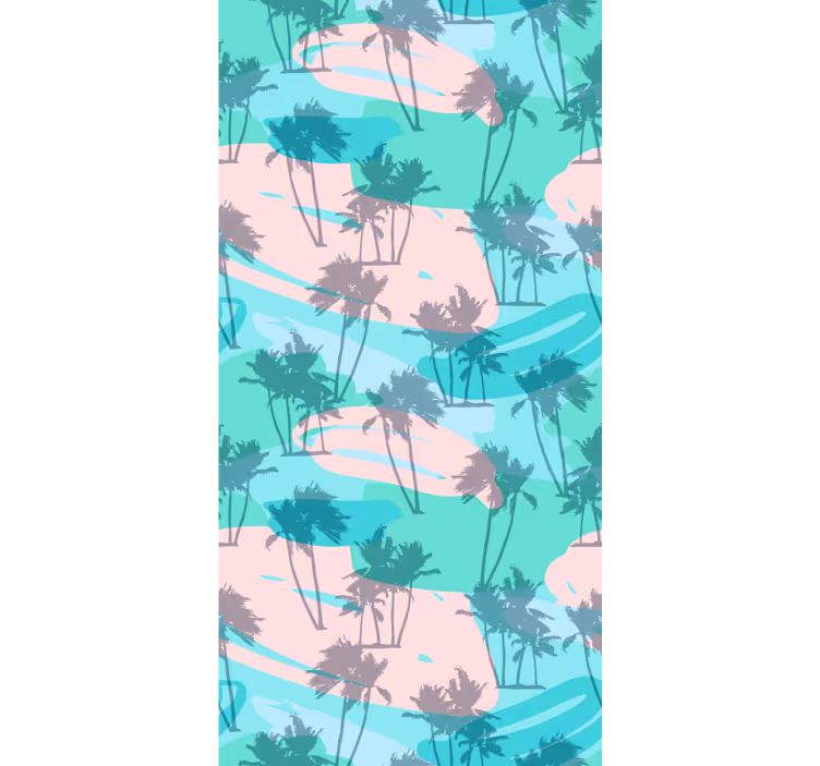 Tropical Palm Pattern bathroom wallpaper - TenStickers