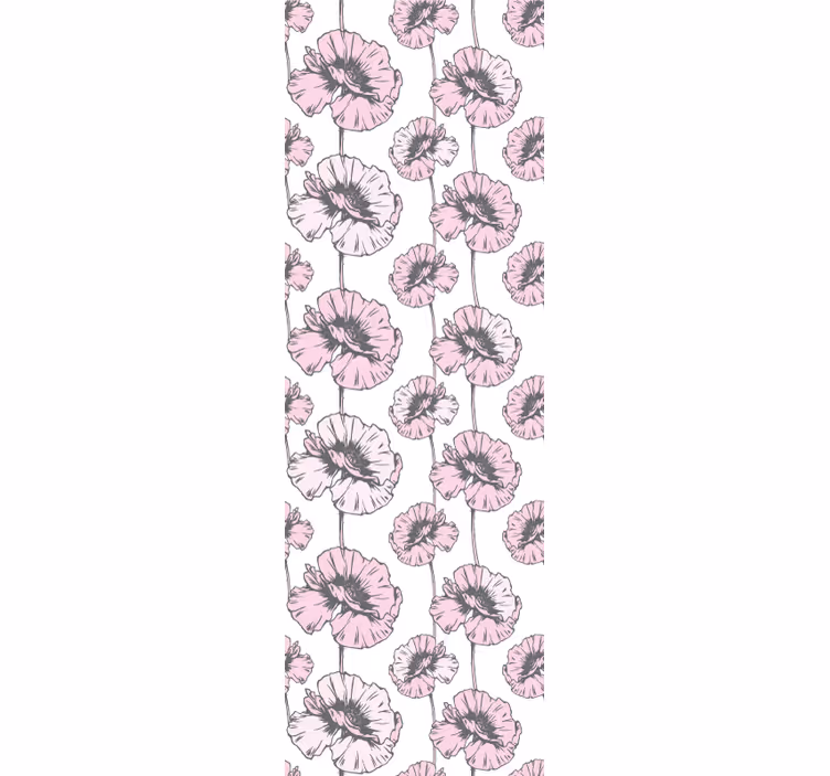 Pink simple pattern flower wallpaper - TenStickers