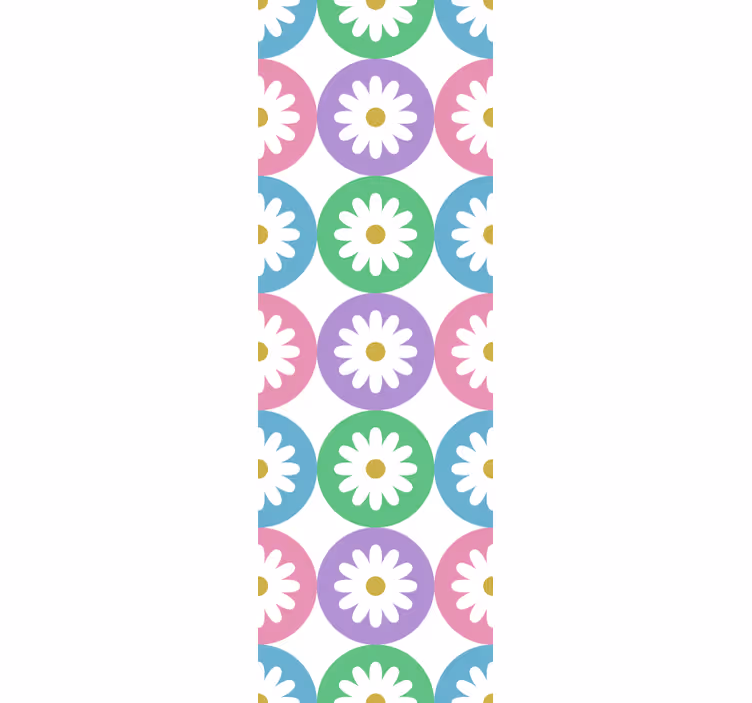 Daisy Pattern Circles kitchen wallpaper - TenStickers