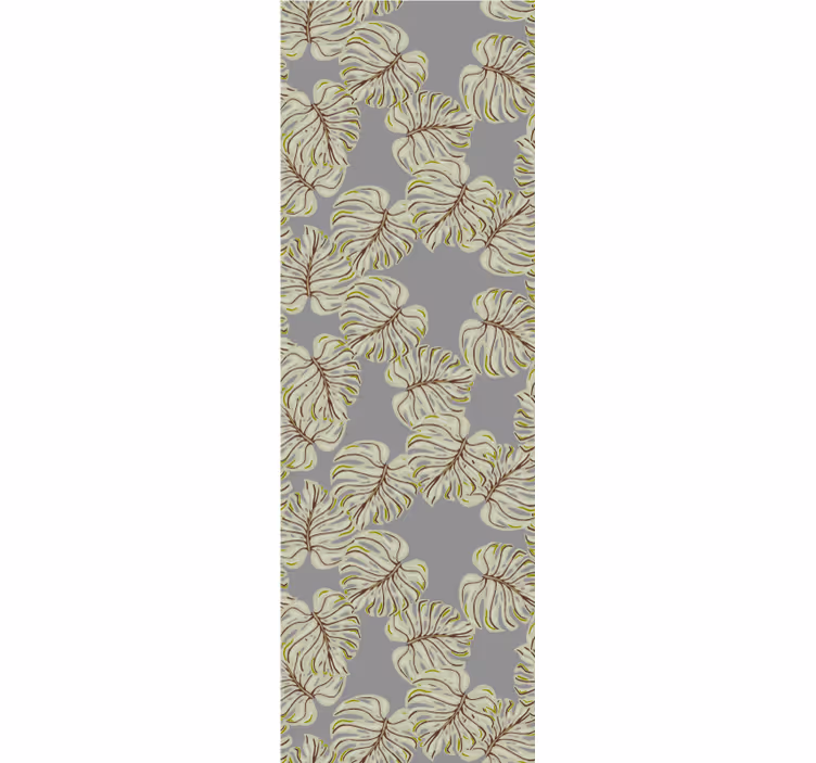 Gray minimalistic monstera leaves wallpaper - TenStickers
