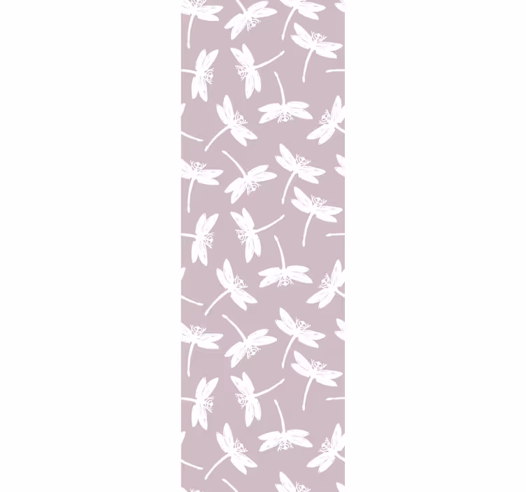 Purple dragonfly pattern butterfly wallpaper - TenStickers